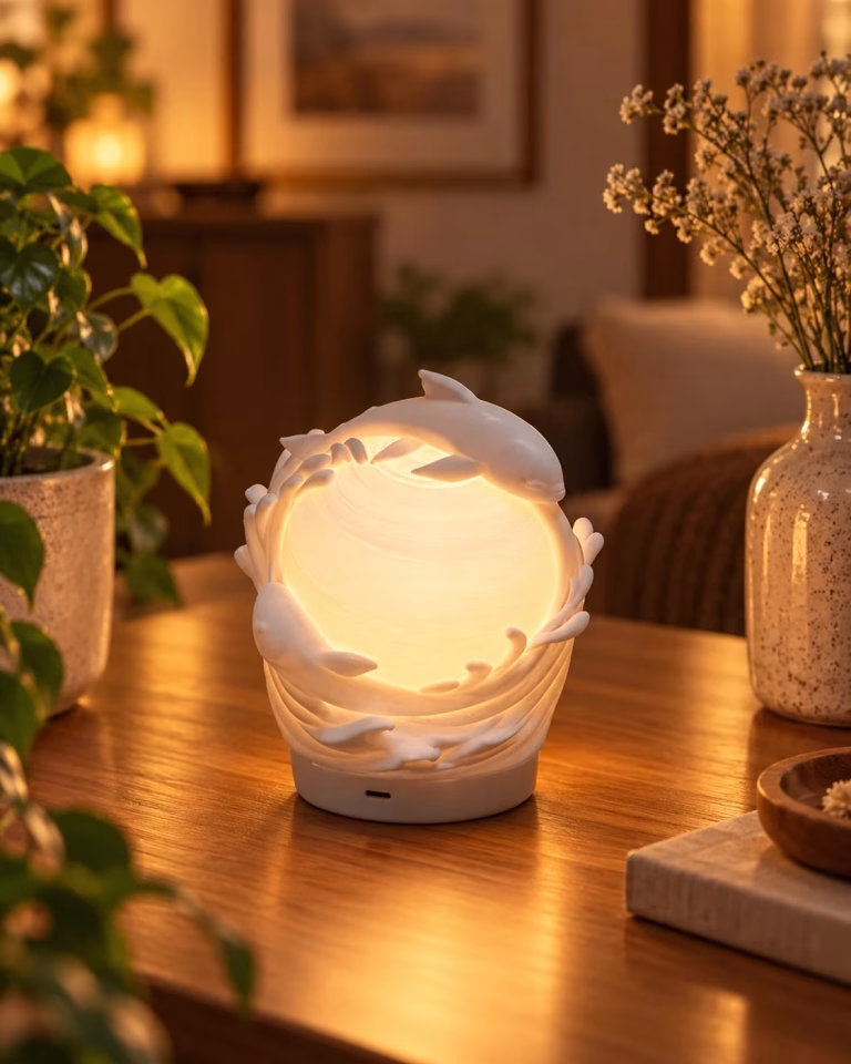 Yunus Tasarımlı 3D Baskı Dekoratif Masa Lambası