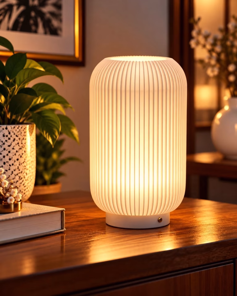 Işık Sütunu – Minimalist Çizgili LED Masa Lambası