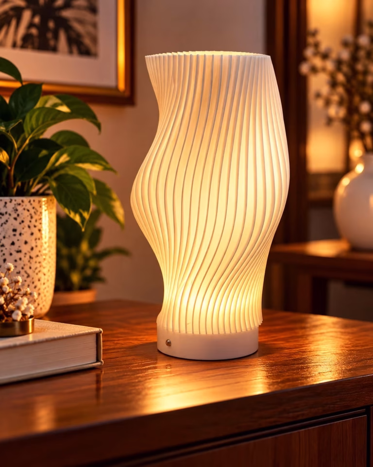 Rüzgâr Dansı – Dalgalı Tasarım Modern LED Masa Lambası