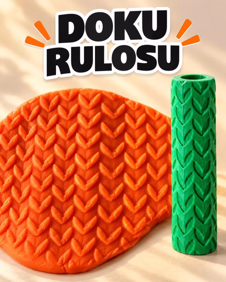 Yaprak Balıksırtı Desenli Seramik Hamur Doku Rulosu