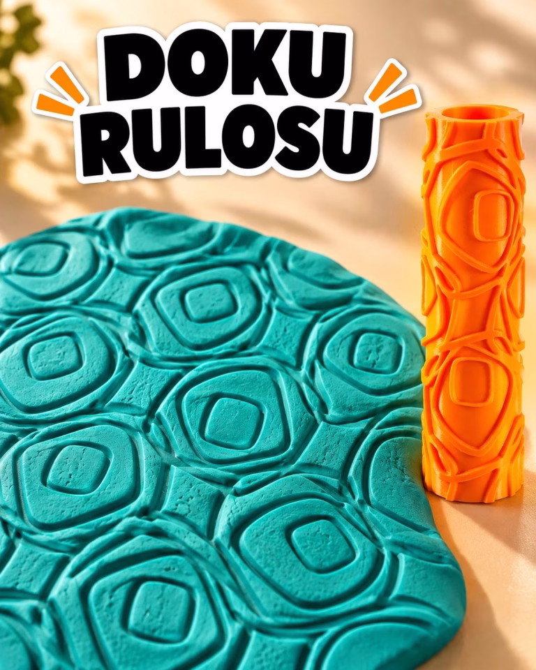 Yuvarlak Geometrik Desenli Seramik Hamur Doku Rulosu