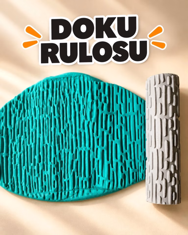 Dikey Akış Desenli Seramik Hamur Doku Rulosu