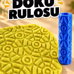 Geometrik Halkalar ve Çizgiler Seramik Hamur Doku Rulosu
