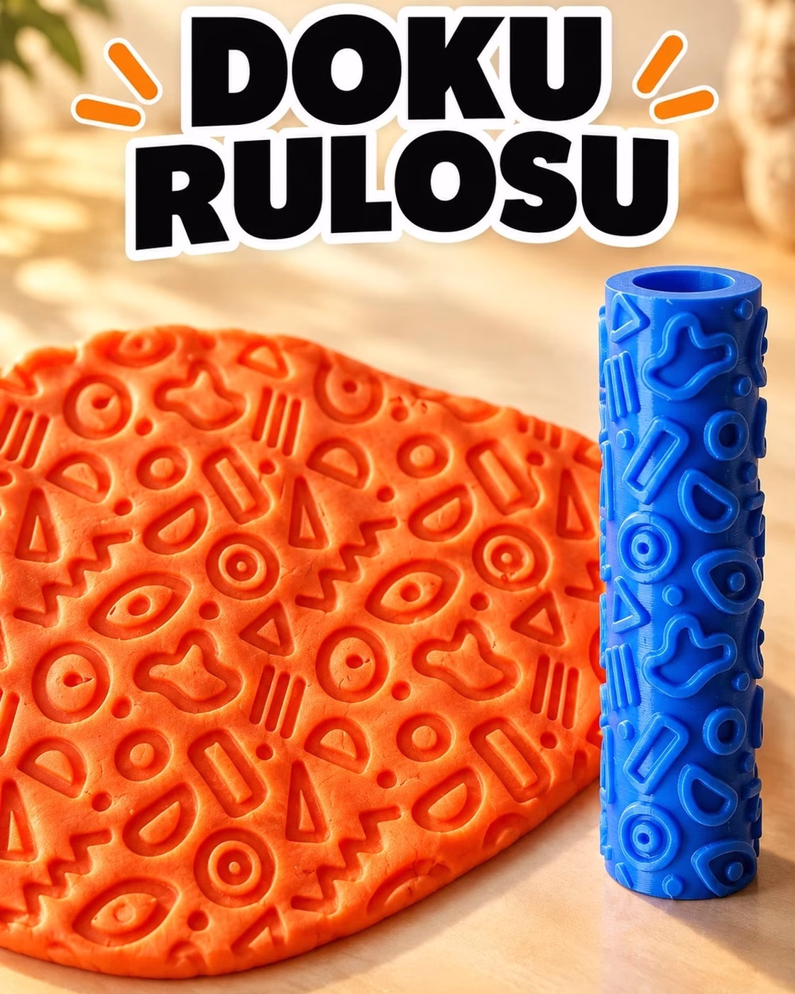 Soyut Şekiller Seramik Hamur Doku Rulosu