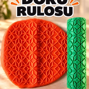 Geometrik Karo Deseni Seramik Hamur Doku Rulosu