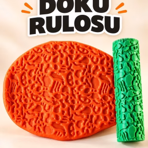 Soyut Organik Şekiller Seramik Hamur Doku Rulosu
