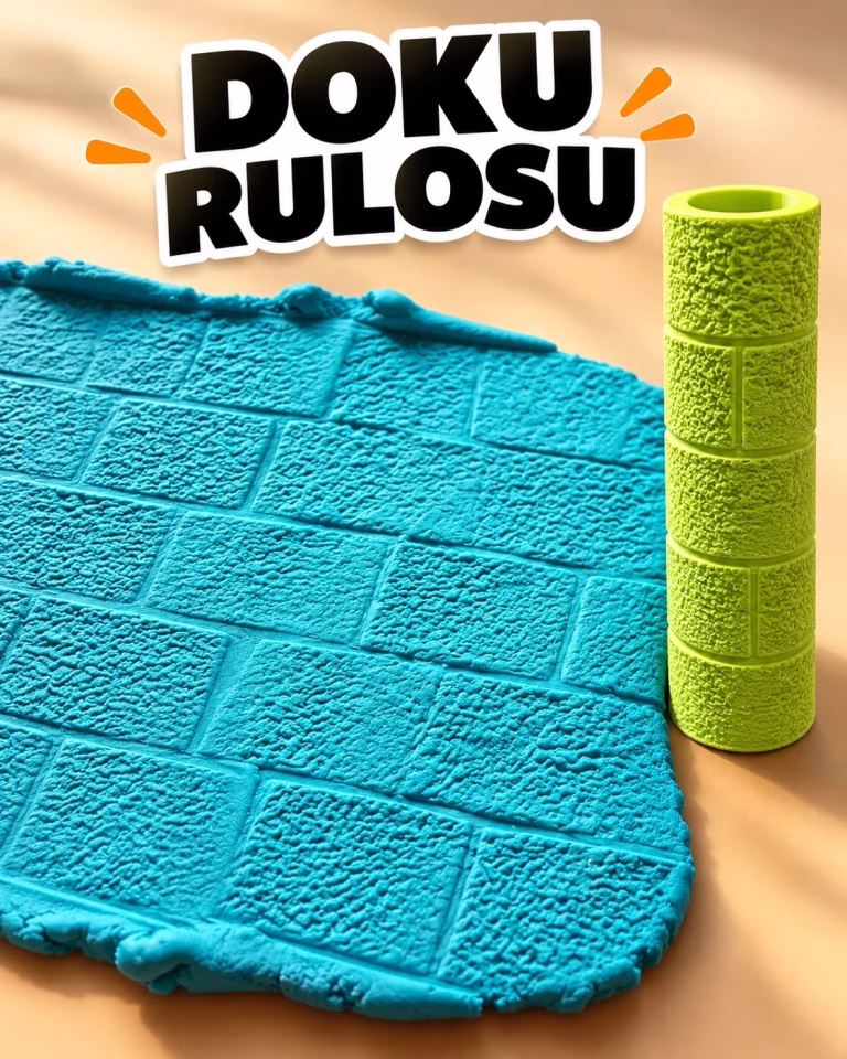 Taş Tuğla Duvar Deseni Seramik Hamur Doku Rulosu