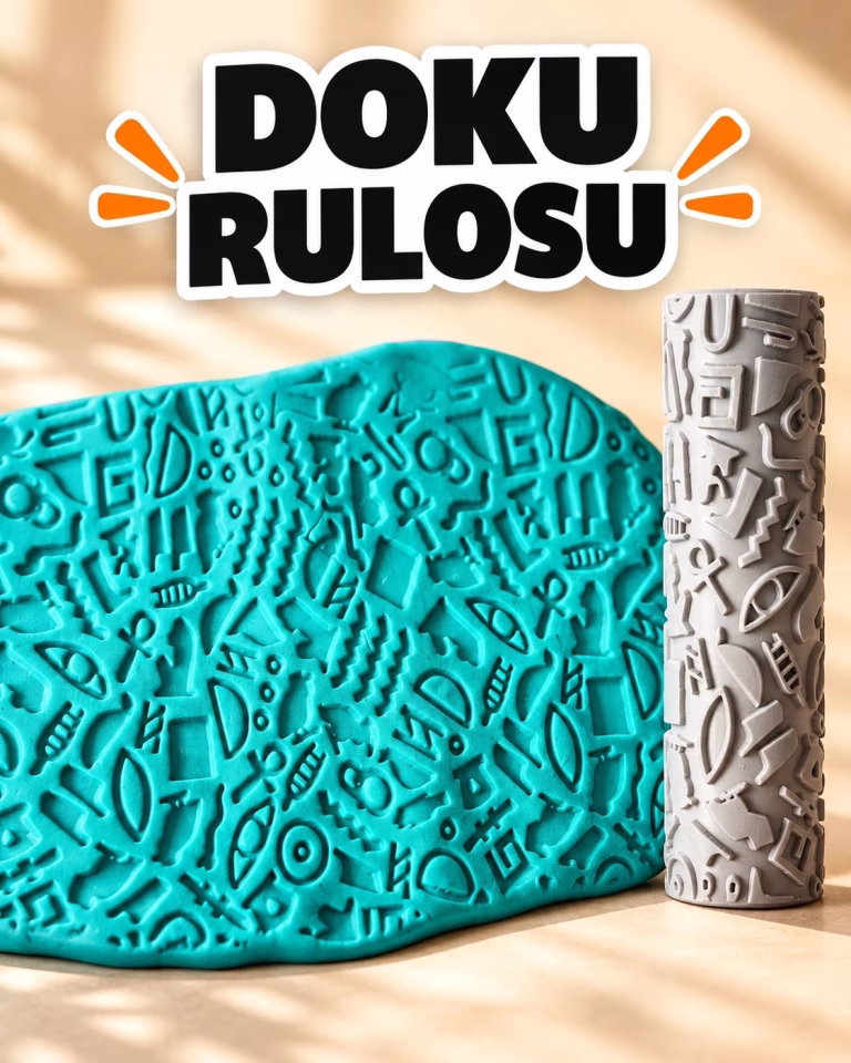Mısır Hiyeroglifleri Seramik Hamur Doku Rulosu