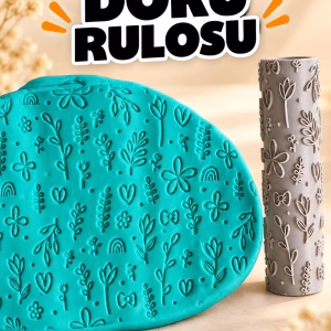 Çiçek ve Yaprak Deseni Seramik Hamur Doku Rulosu