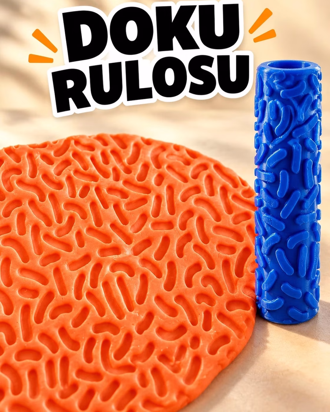 Organik Kıvrımlar Seramik Hamur Doku Rulosu