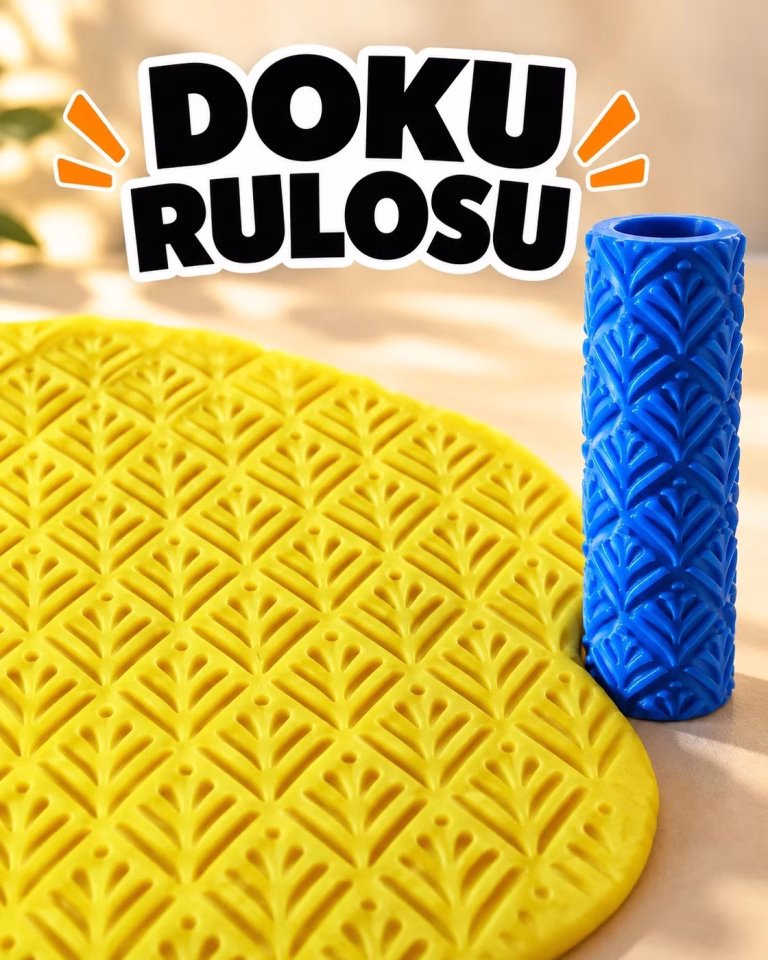 Yaprak Balıksırtı Deseni Seramik Hamur Doku Rulosu