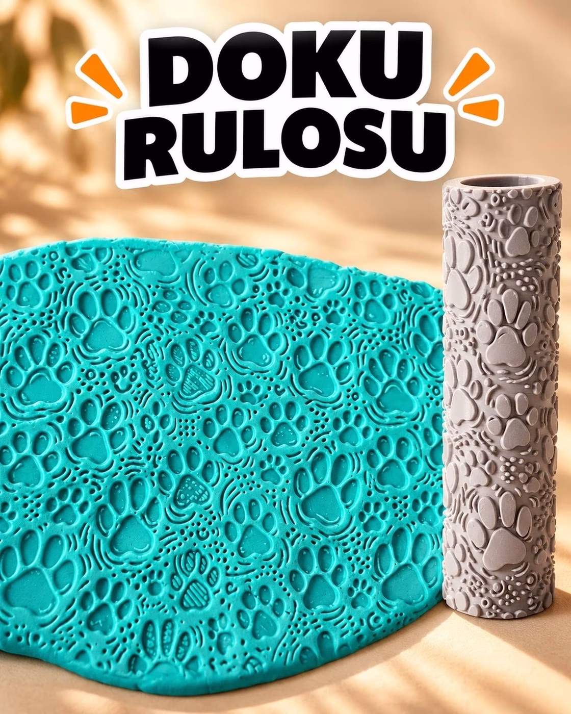 Pati İzleri Seramik Hamur Doku Rulosu