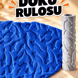Balık Deseni Seramik Hamur Doku Rulosu