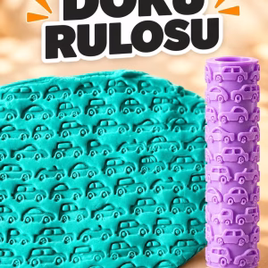 Otomobil, Araba ve Kamyon Deseni Seramik Hamur Doku Rulosu