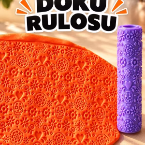 Ölüler Günü Deseni Seramik Hamur Doku Rulosu