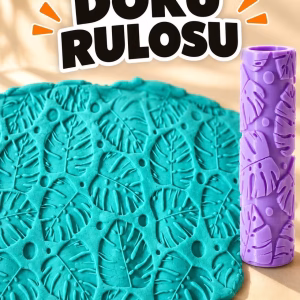 Monstera Yaprağı Deseni Seramik Hamur Doku Rulosu