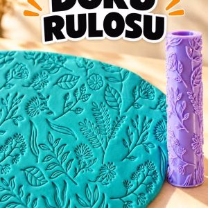 Çiçek Deseni Seramik Hamur Doku Rulosu