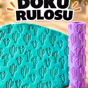 Kaktüs Deseni Seramik Hamur Doku Rulosu