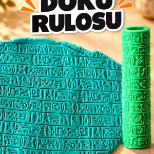 Mısır Hiyeroglif Yazısı Seramik Hamur Doku Rulosu